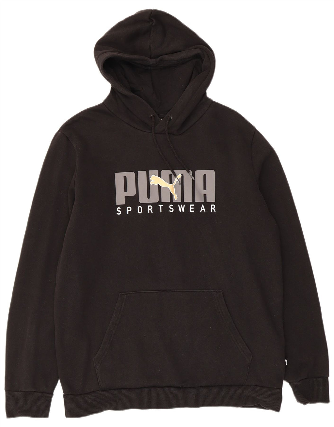 Puma Herren Grafik-Hoodie-Pullover aus mittelschwarzer Baumwolle