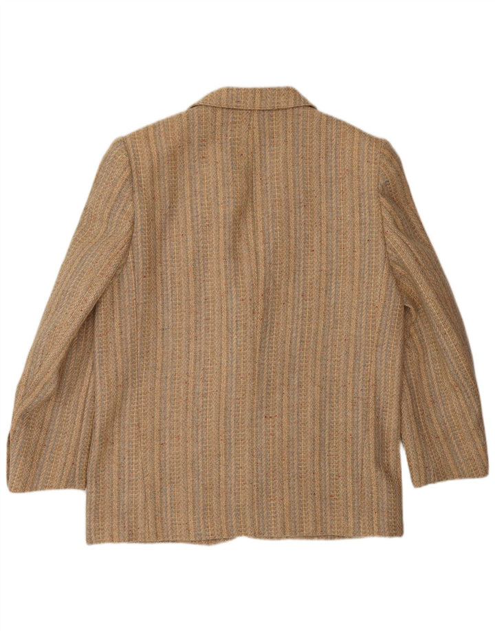 FENDI Damen-Blazer mit 2 Knöpfen, IT 44, mittelbeige, gestreift, klassisch