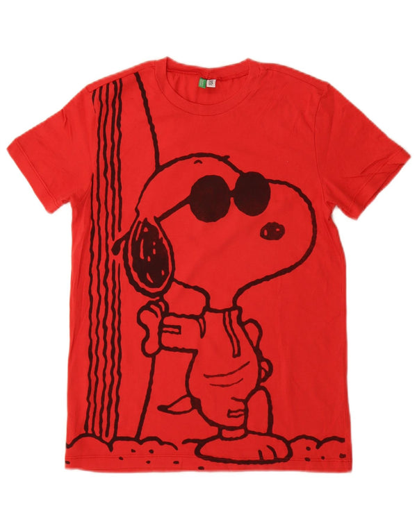 Benetton Boys Peanuts Graphic T-Shirt Top 10–11 Jahre XL, rote Baumwolle