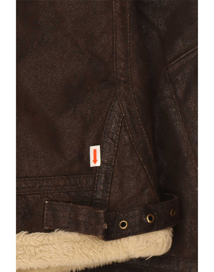 CINTI Herren Sherpa Lederjacke UK 42 XL Braun