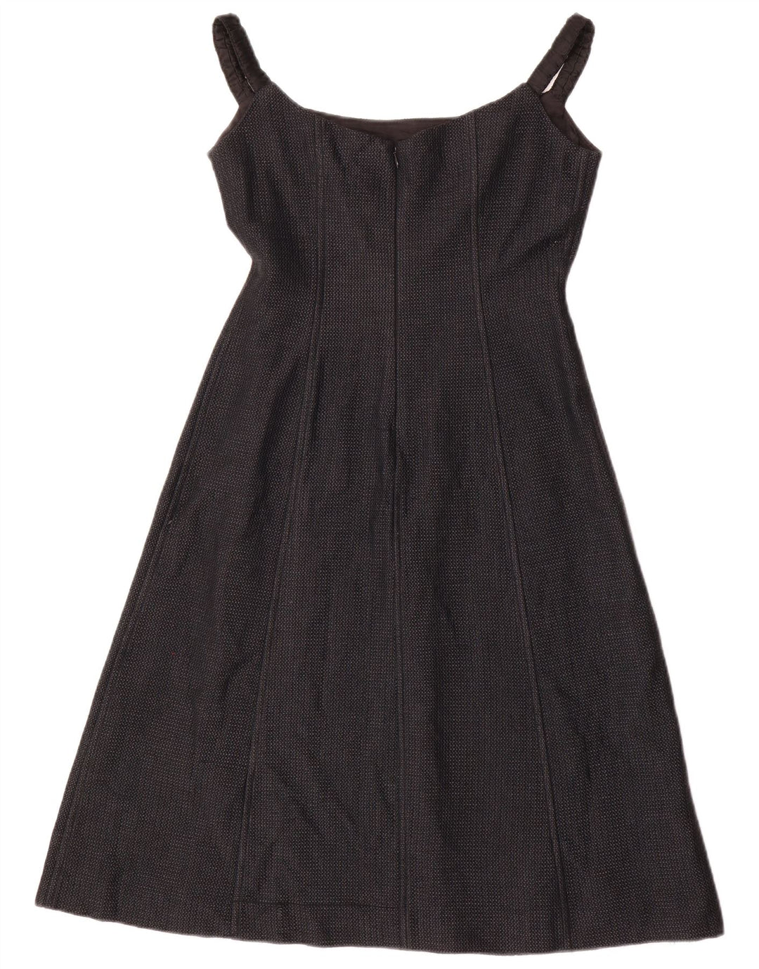 Adolfo Dominguez Damen Ärmelloses A-Linien-Kleid EU 38 Mittelgraues Acetat