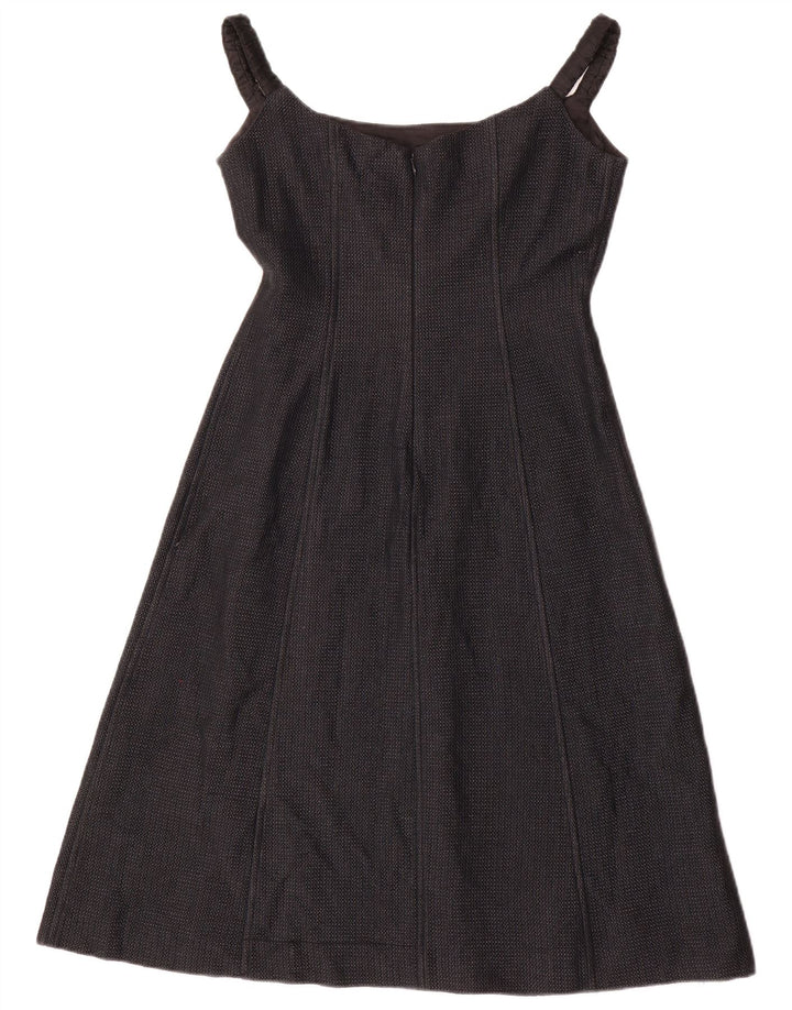 Adolfo Dominguez Damen Ärmelloses A-Linien-Kleid EU 38 Mittelgraues Acetat