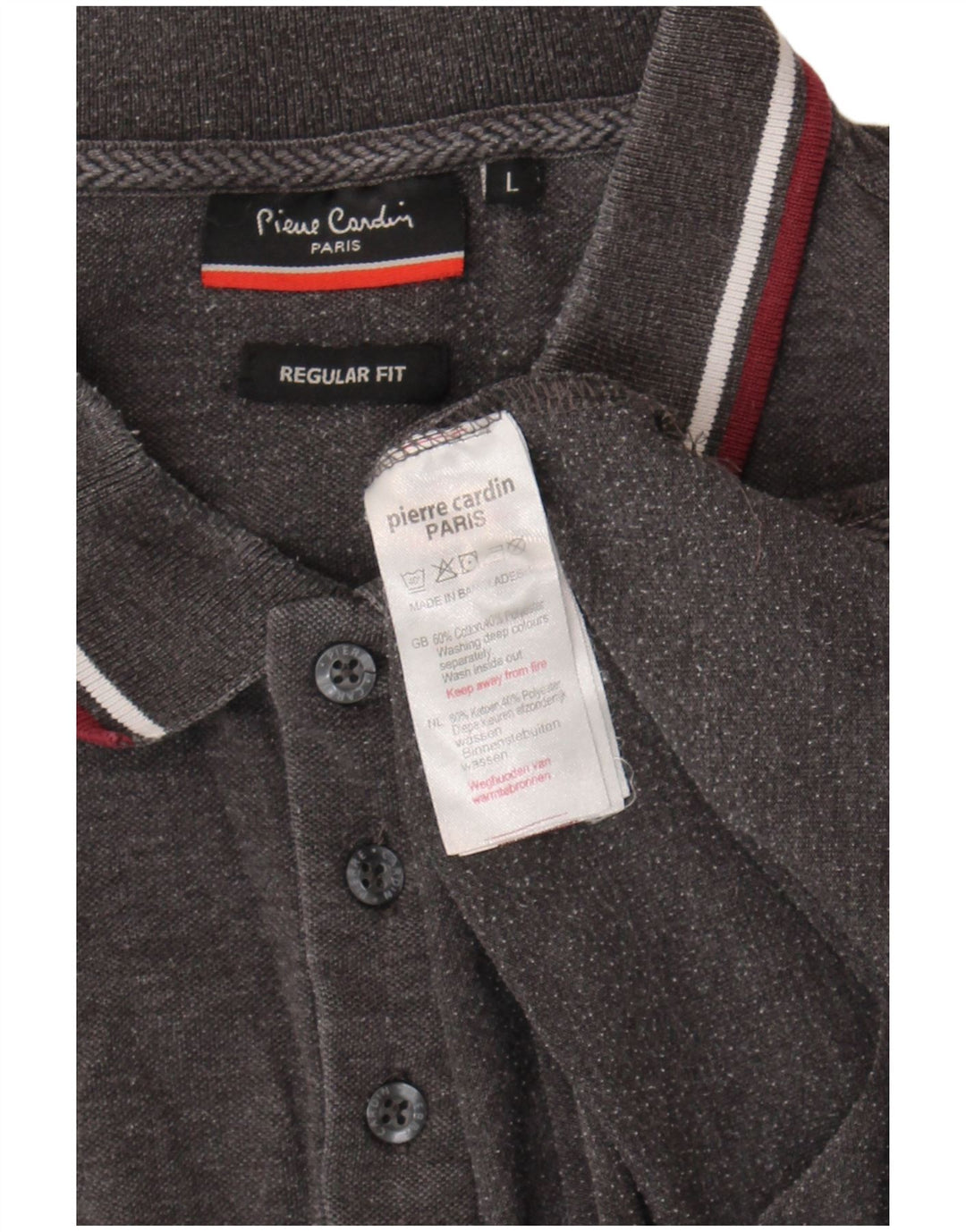 Pierre Cardin Herren-Poloshirt mit normaler Passform, große graue Baumwolle