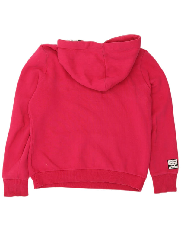 Superdry Damen-Kapuzenpullover mit Grafik, UK 12, mittelrosa, Baumwolle