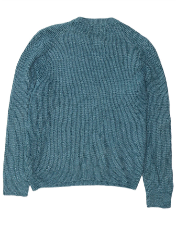 Marks & Spencer Herren-Pullover mit Rundhalsausschnitt, Mittelblau, Polyamid