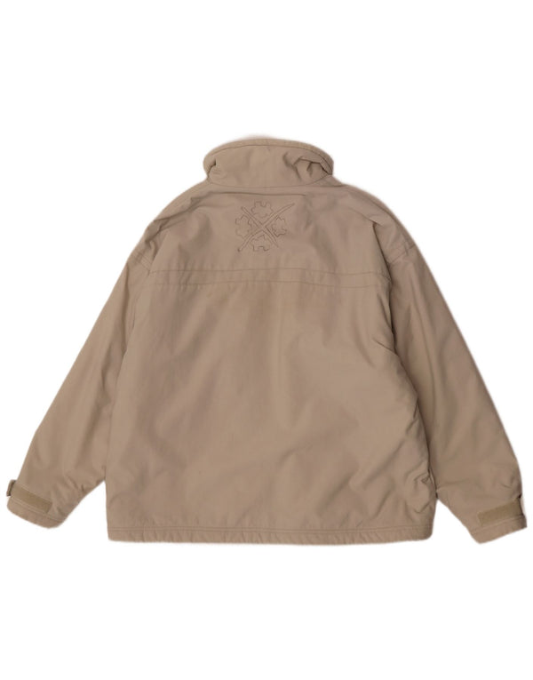 Exxtasy Herren Loose Fit Windjacke UK 36 Small Beige Nylon