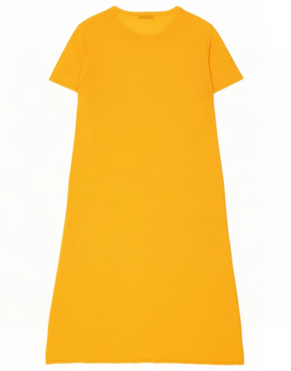 Zara Damen-Pulloverkleid mit kurzen Ärmeln, Gr. 46, Größe L, Orange, Leinen