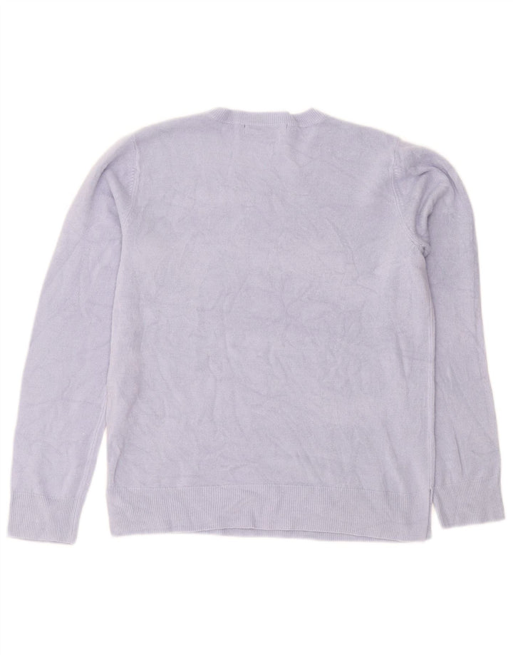 Marks & Spencer Damen-Pullover mit Rundhalsausschnitt, UK 12, Mittelblau, Acryl