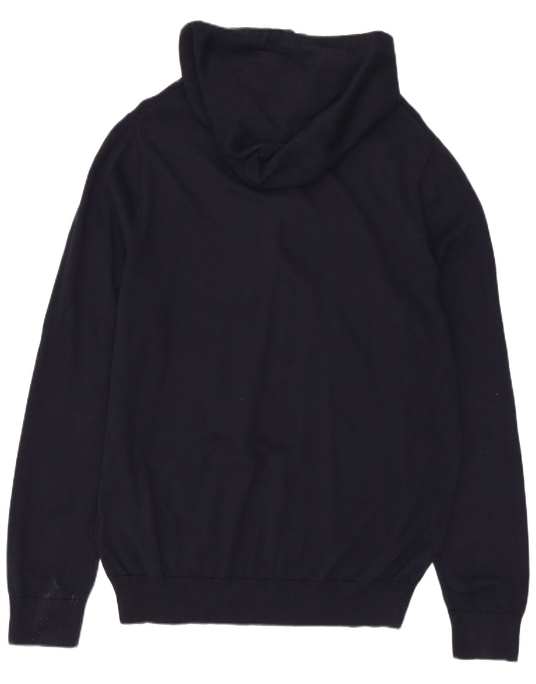 Tommy Hilfiger Herren-Kapuzenpullover mit Knopfkragen, mittlere marineblaue Baumwolle