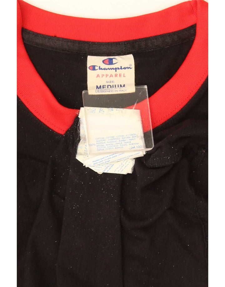 Champion Herren-T-Shirt mit Grafik, Mittelschwarz, Colourblock-Baumwolle