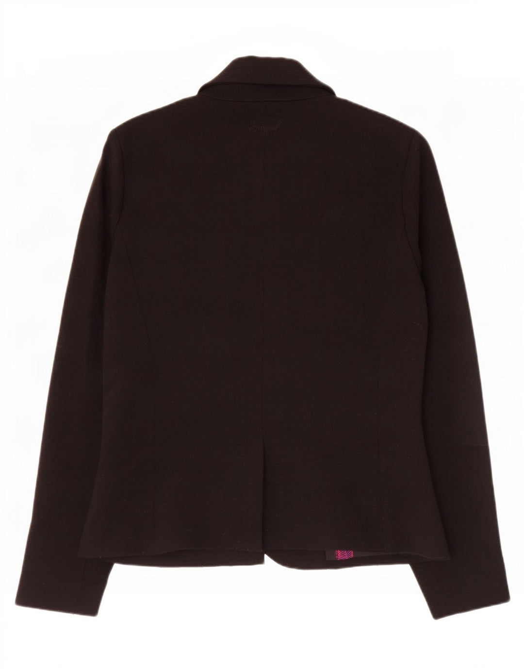Desigual Damen 1-Knopf-Blazerjacke EU 40 Mittelschwarzes, geblümtes Polyester