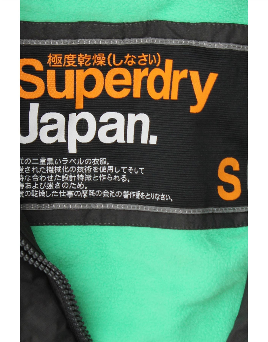 Superdry Damen-Windbreakerjacke mit grafischer Kapuze, UK 10, Größe S, graues Nylon