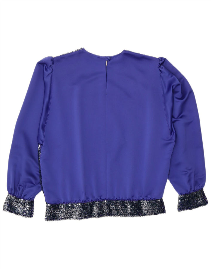 ARA Damen Langarm-Blusenoberteil EU 44 XL Blaues Polyester