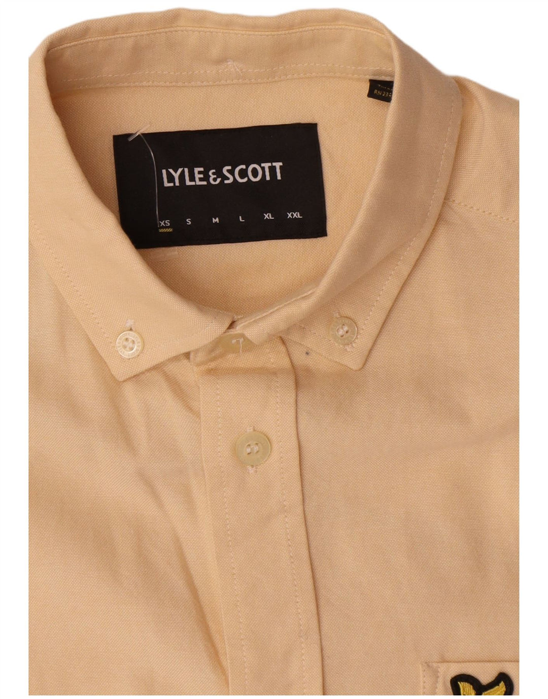 Lyle & Scott Herrenhemd XS Gelb Baumwolle