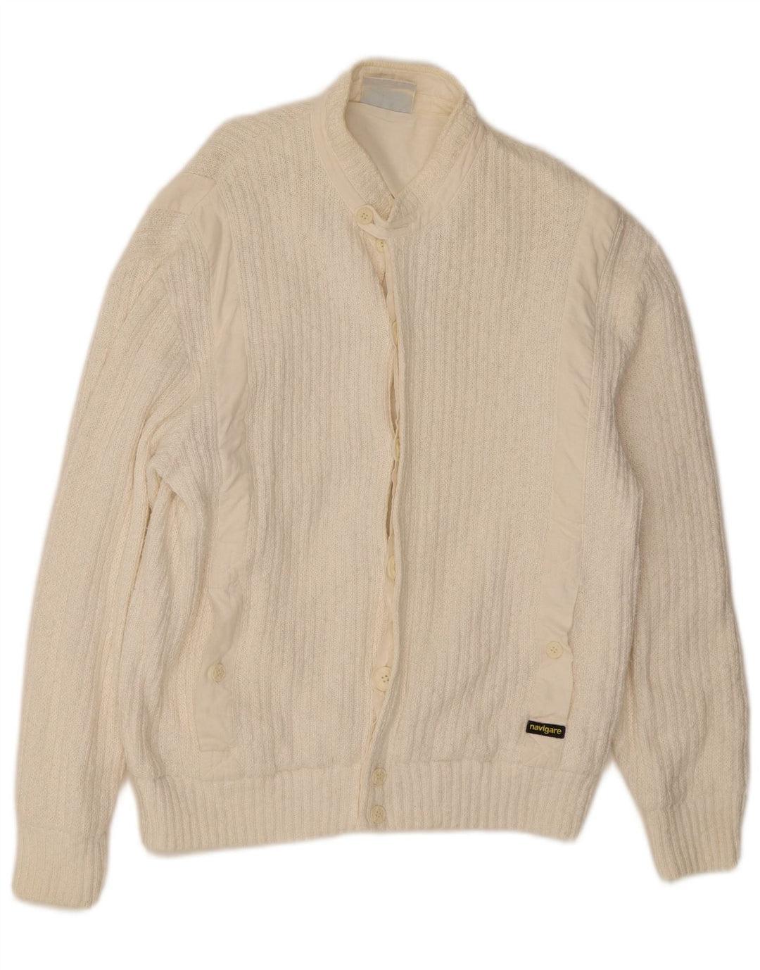 Navigare Herren-Strickjacke IT 50/52 Mittelweiß