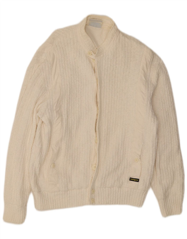 Navigare Herren-Strickjacke IT 50/52 Mittelweiß