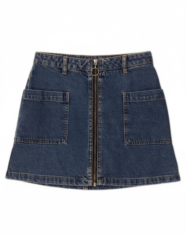 TOPSHOP Damen Mini-Jeansrock UK 6 XS W26 Blaue Baumwolle