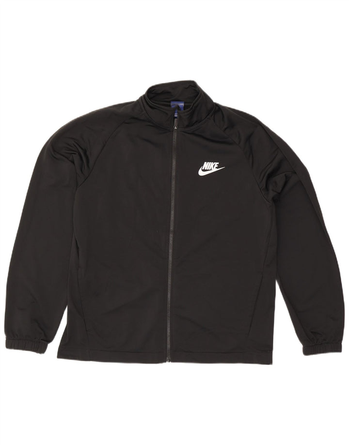 Nike Herren-Trainingsanzug-Oberteil, große Jacke aus schwarzem Polyester