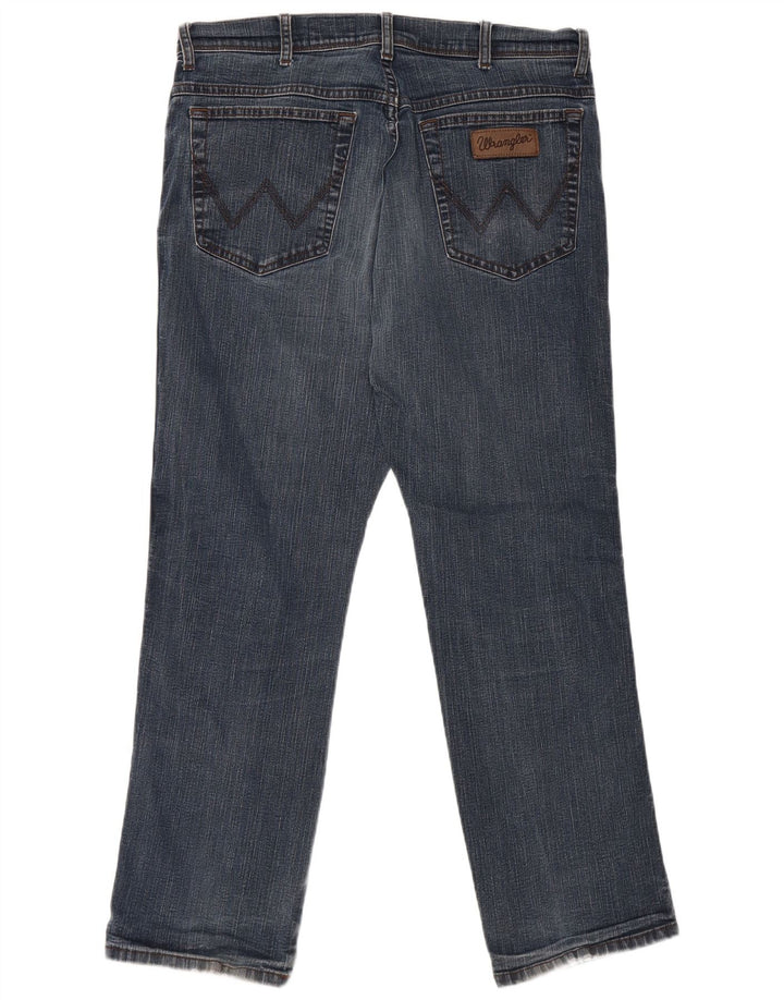 WRANGLER Herren Texas Straight Jeans W34 L30 Blaue Baumwolle