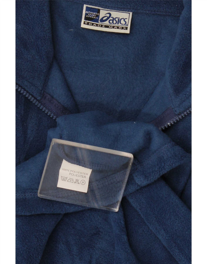 Asics Herren-Fleecepullover mit Reißverschluss, XL, Marineblau, Polyester