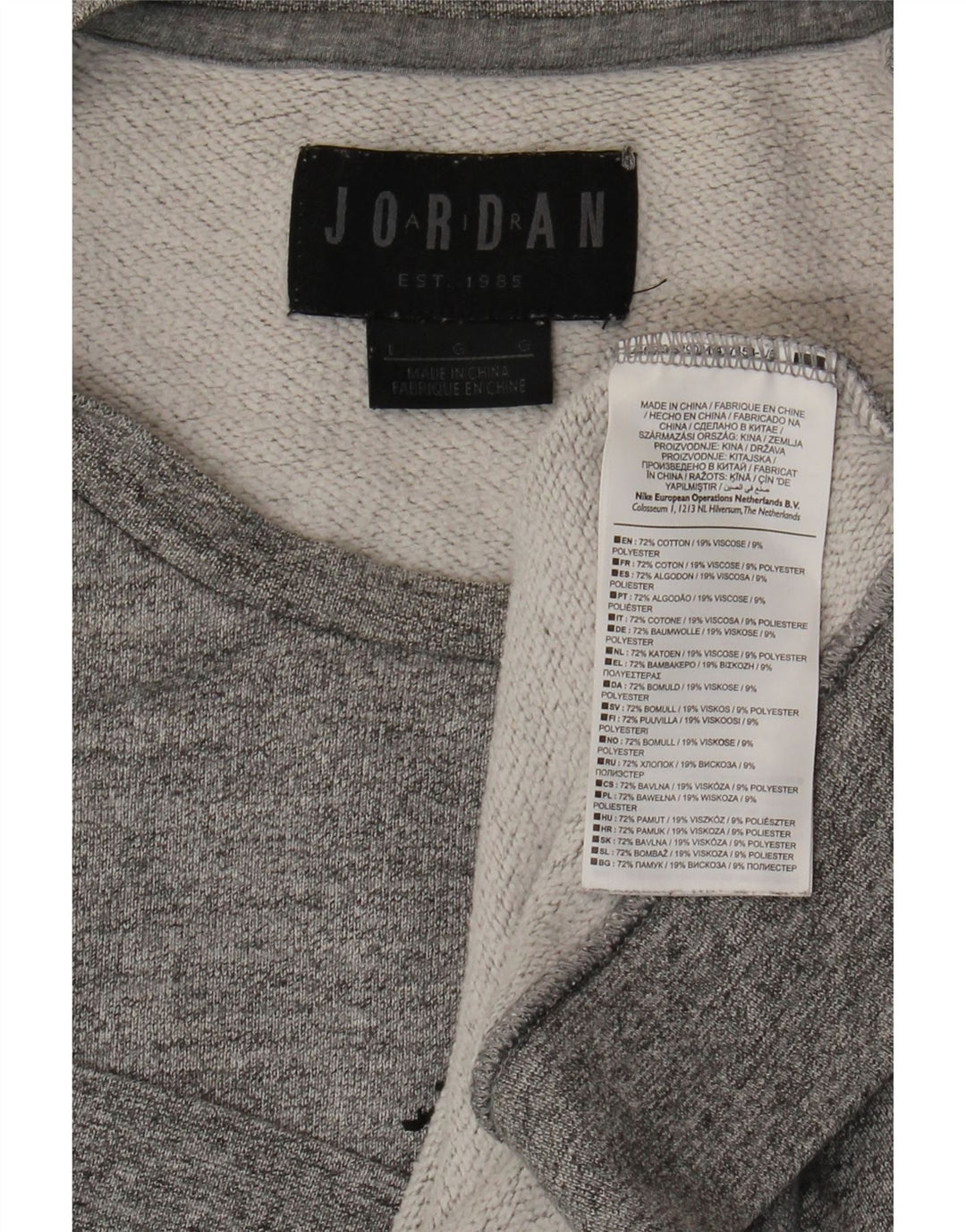 JORDAN Herren-Sweatshirt mit Grafik, groß, graue Baumwolle