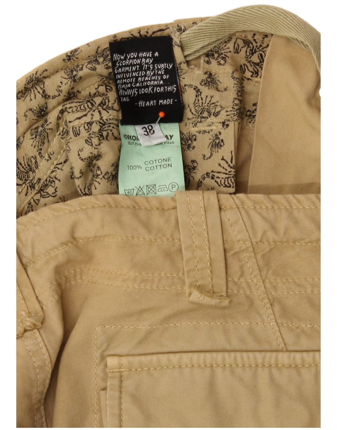 Scorpion Bay Damen Cargoshorts W38 XL Beige Baumwolle