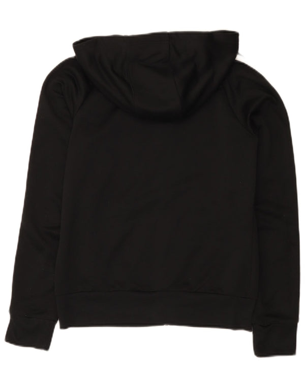 Adidas Jungen-Kapuzenpullover mit Reißverschluss, 11–12 Jahre, schwarzes Polyester