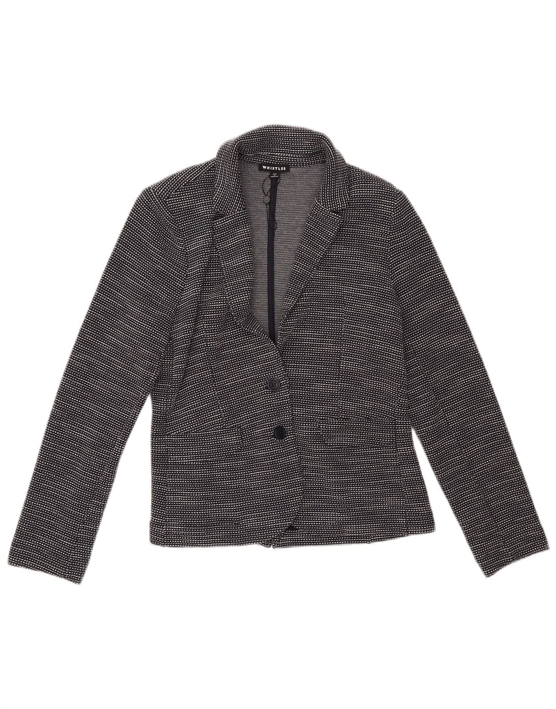 WHISTLES Damen-Blazer mit 2 Knöpfen, Gr. 10, Größe S, schwarz, gestreift, Baumwolle