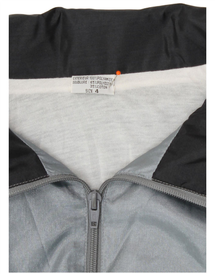 Vintage Herren Trainingsanzug Top Jacke XL Grau Geometrisch Polyamid