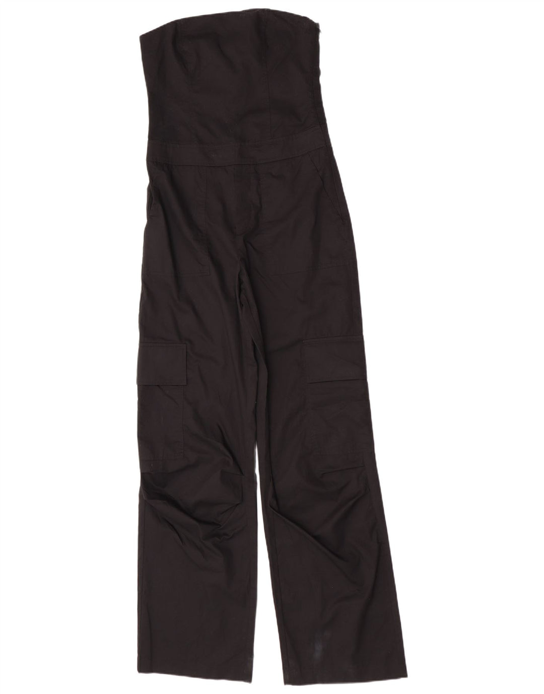 Trägerloser Damen-Jumpsuit von Zara, Gr. 10, Größe S, Schwarz, Baumwolle