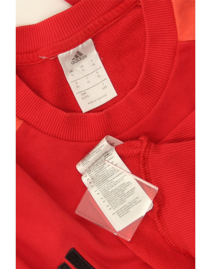 ADIDAS Herren Sweatshirt Pullover XL Rot Colourblock Baumwolle