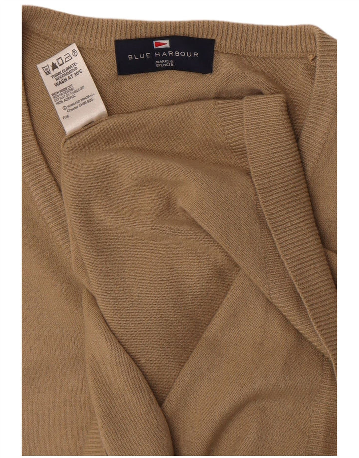 Marks & Spencer Herren Blue Harbor Vest Tank Top XL Beige Acryl