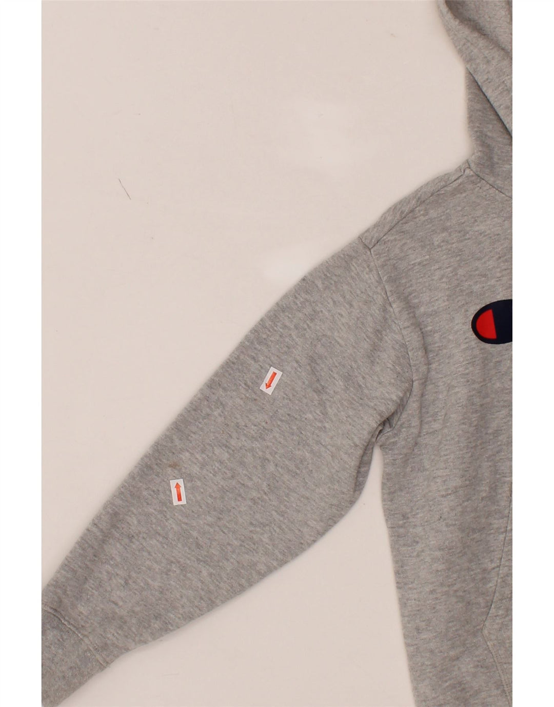 CHAMPION Boys Graphic Hoodie Jumper 7-8 Years Medium Grey Cotton Vintage Champion and Second-Hand Champion from Messina Hembry 