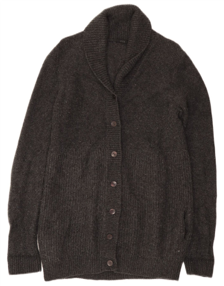 Cos Damen Longline-Cardigan-Pullover UK 10 Small Graue Wolle