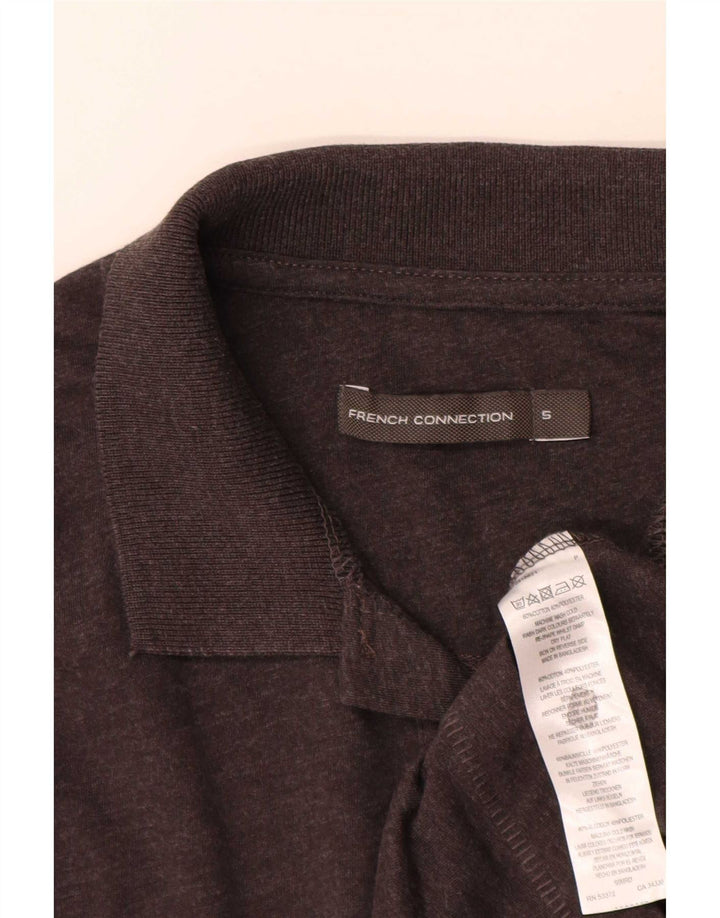 French Connection Herren-Poloshirt, Größe S, graue Baumwolle