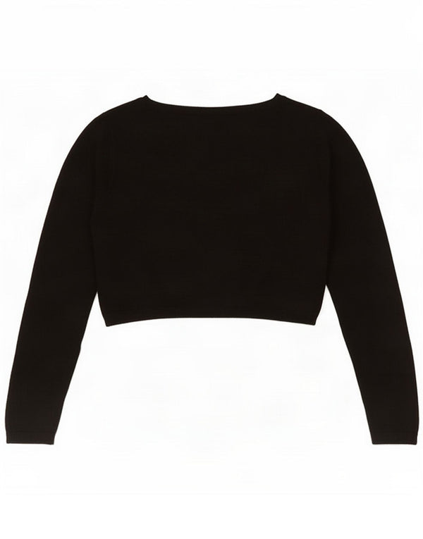 Phase Eight Damen Crop Top Langarm UK 12 Medium Black Cotton