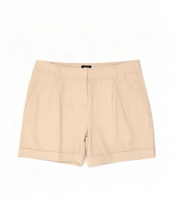 Oasis Damen Chinoshorts UK 12 Medium W30 Beige Baumwolle