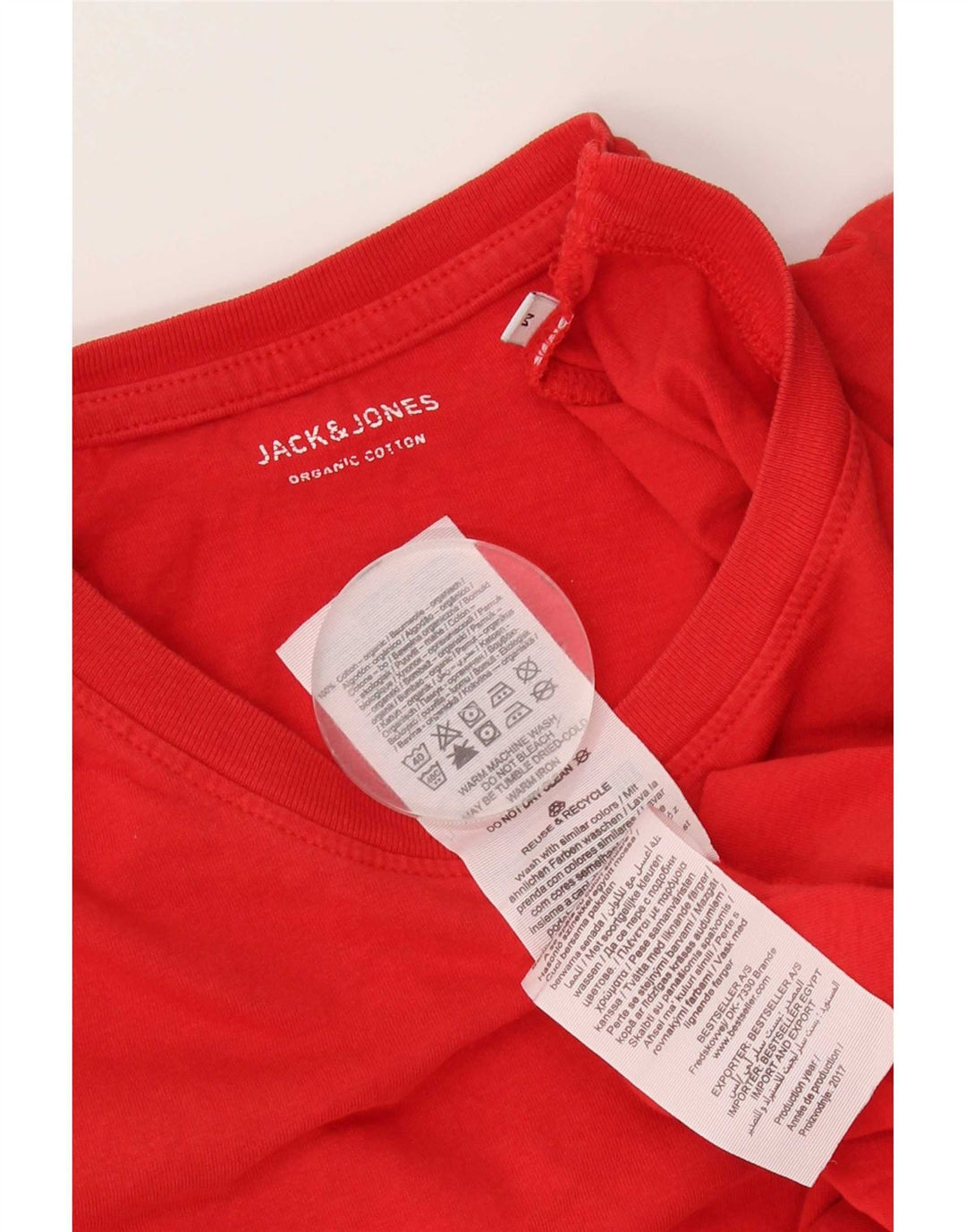 Jack & Jones Herren-T-Shirt-Oberteil aus mittelroter Baumwolle