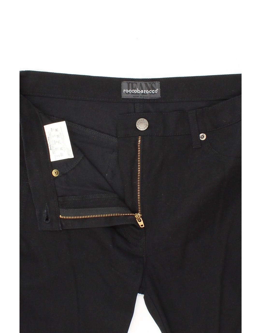 ROCCOBAROCCO Womens Bootcut Casual Trousers IT 44 Medium W30 L29 Black Vintage Roccobarocco and Second-Hand Roccobarocco from Messina Hembry 