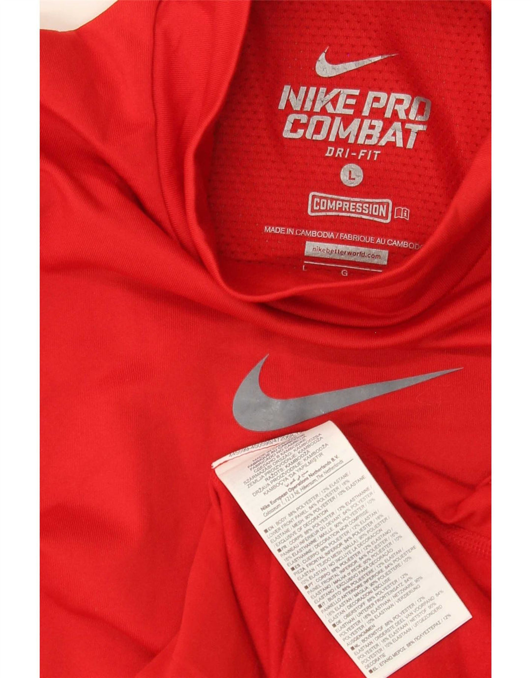 Nike Herren Dri Fit Top Langarm Großes rotes Polyester