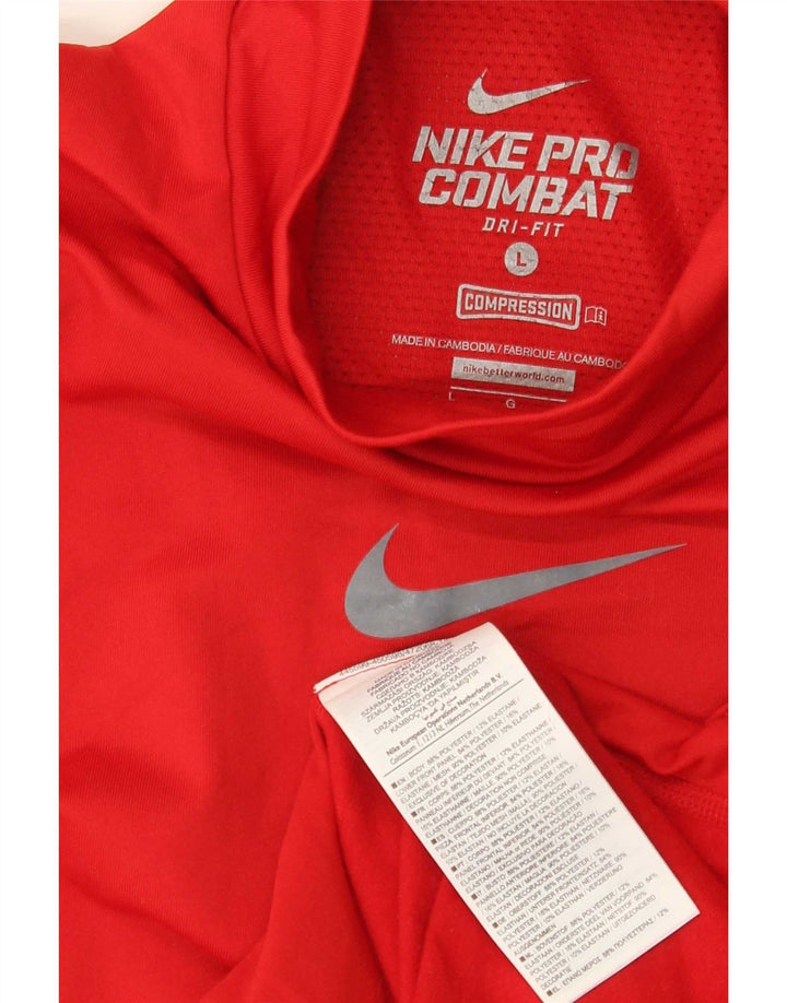 Nike Herren Dri Fit Top Langarm Großes rotes Polyester