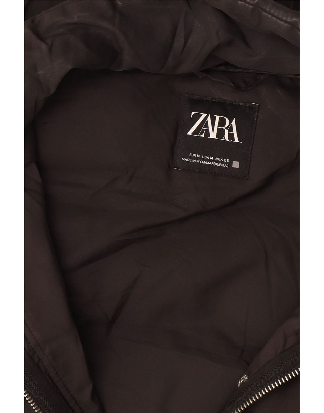 Zara Damen-Weste mit Kapuze, gepolstert, UK 14, mittelschwarz