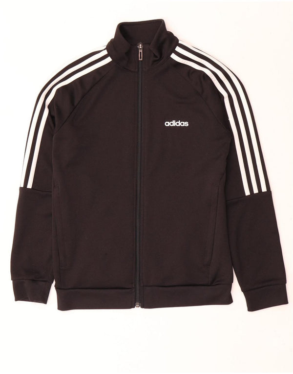 Adidas Jungen Climalite Trainingsanzug Top Jacke 11-12 Jahre Schwarz Polyester