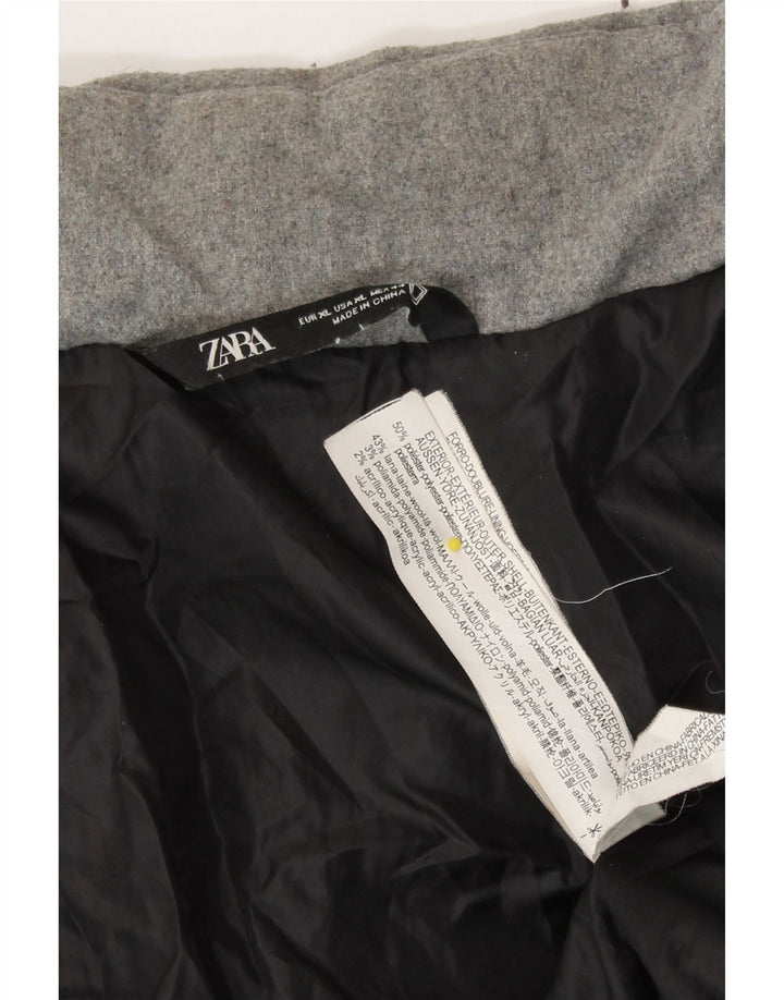 Zara Herren Wattierte Jacke UK 42 XL Grau Polyester