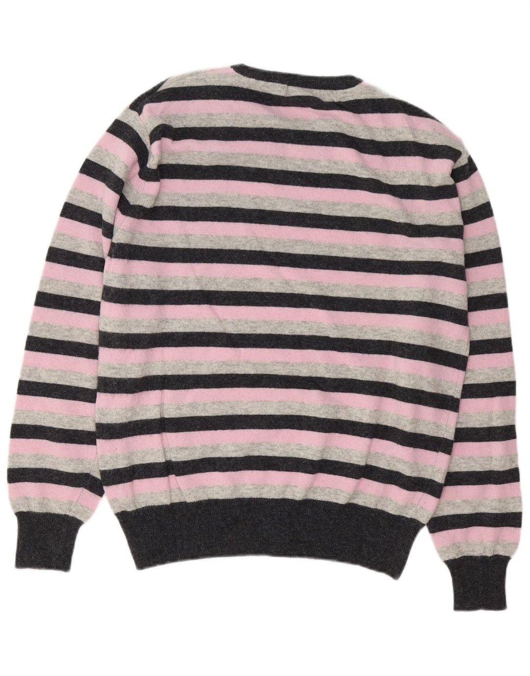 Kappa Herren-Pullover mit Rundhalsausschnitt, Mittelrosa gestreifte Lammwolle