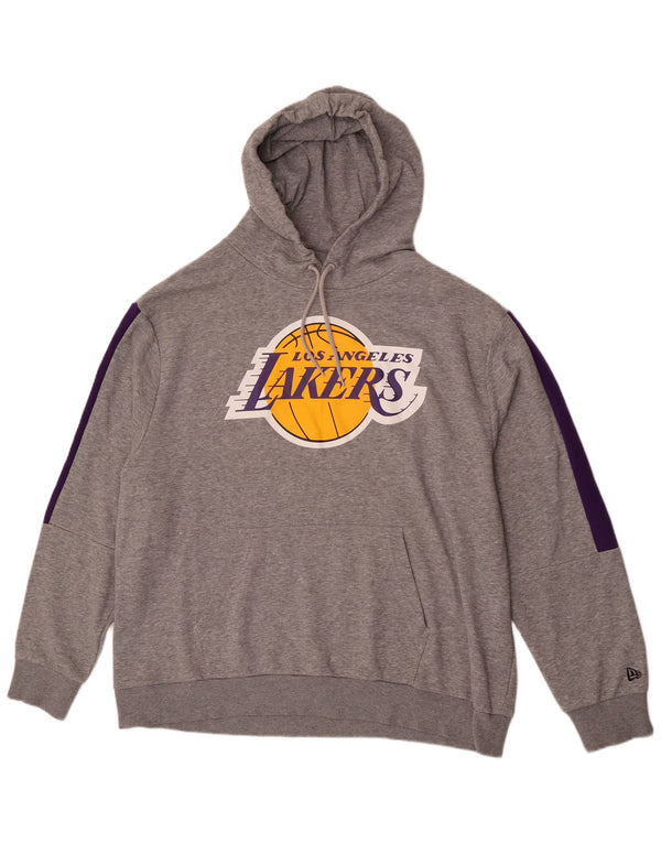 New Era Los Angeles Lakers Grafik-Kapuzenpullover für Herren, 2XL, Grau, Farbblock