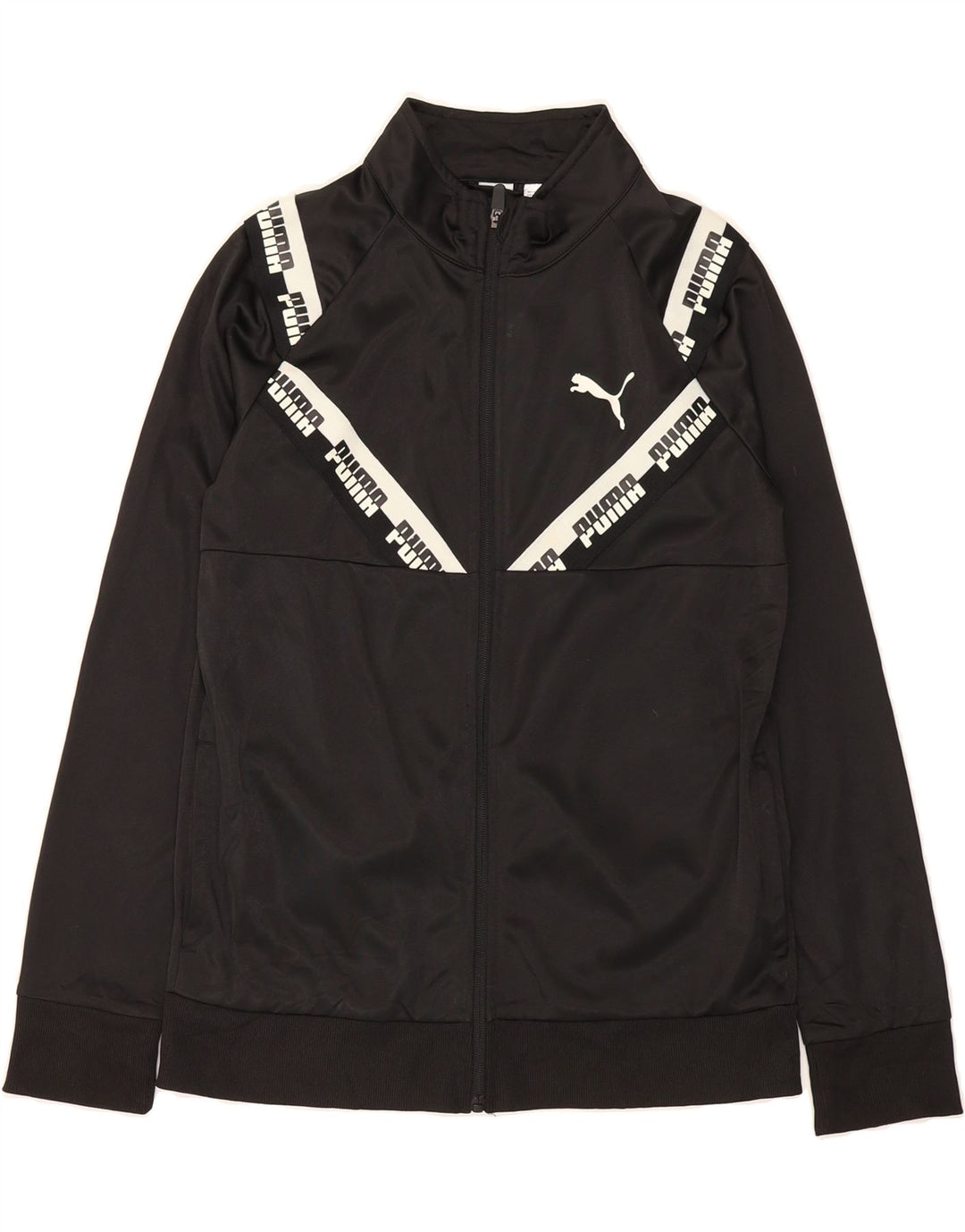 PUMA Boys Graphic Tracksuit Top Jacket 14-15 Years Large  Black Polyester Vintage Puma and Second-Hand Puma from Messina Hembry 