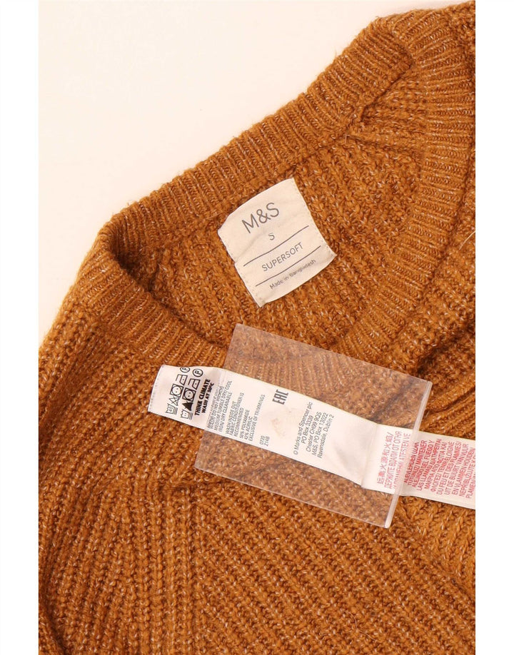 Marks & Spencer Herren-Pullover mit U-Boot-Ausschnitt, klein, braun, Polyamid
