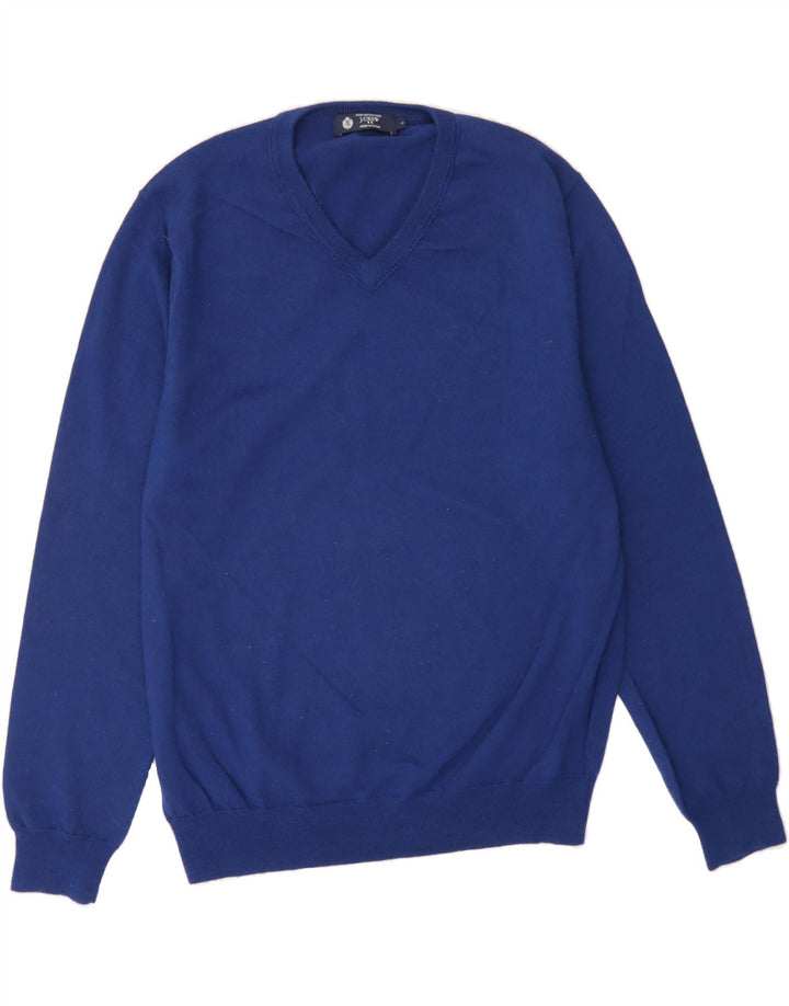 J. CREW Mens V-Neck Jumper Sweater Large Blue Vintage J. Crew and Second-Hand J. Crew from Messina Hembry 