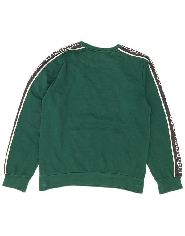 Kappa Grafik-Sweatshirt für Jungen, 11–12 Jahre, grüne Blockfarben-Baumwolle